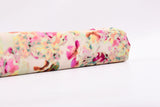 23 Momme Stretch Bamboo Silk Blend Fabric – Pastel Bloom Watercolor Floral Print - 7247