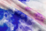 23 Momme Stretch Bamboo Silk Blend Fabric – Watercolor Tie-Dye Print - 7247