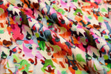 23 Momme Stretch Bamboo Silk Blend Fabric – Artistic Terrazzo Abstract Print - 7247