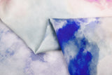 23 Momme Stretch Bamboo Silk Blend Fabric – Watercolor Tie-Dye Print - 7247