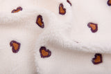 Embroidered Plush Sherpa Fleece Fabric -8055