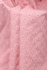 Dyed 100 % Cotton Lawn Daisy Dots Eyelet Embroidery Fabric