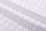 Dyed 100 % Cotton Lawn Daisy Dots Eyelet Embroidery Fabric