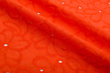 Dyed 100 % Cotton Lawn Whispering Petals Eyelet Embroidery Fabric