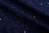 Dyed 100 % Cotton Lawn Whispering Petals Eyelet Embroidery Fabric