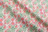100% Cotton Loom Line Geometric Flora Mosaic Print Fabric – 8392