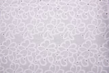 Dyed 100 % Cotton Lawn Whispering Petals Eyelet Embroidery Fabric