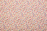 100% Cotton Loom Line Bell Bud Floral Pattern Print Fabric–  8366