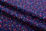 100% Cotton Loom Line Bell Bud Floral Pattern Print Fabric–  8366