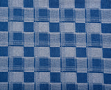 11oz Washed Cotton Denim Checkerboard Jacquard Fabric  – Combed & Mercerized - 7428