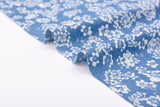 Miniature Roses Print -  Washed Cotton Denim Chambray Fabric-20997