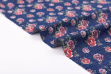 Petite Vintage Rose  Print -  Washed Cotton Denim Chambray Fabric-20993