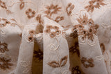 Terra Flora Linen Cotton Embroidered Fabric – Artisan Floral Embroidery Natural  Fabric