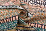 Linen Bamboo Digital Print Fabric – Safari Soul Multi-Stripe Collection  - 7984