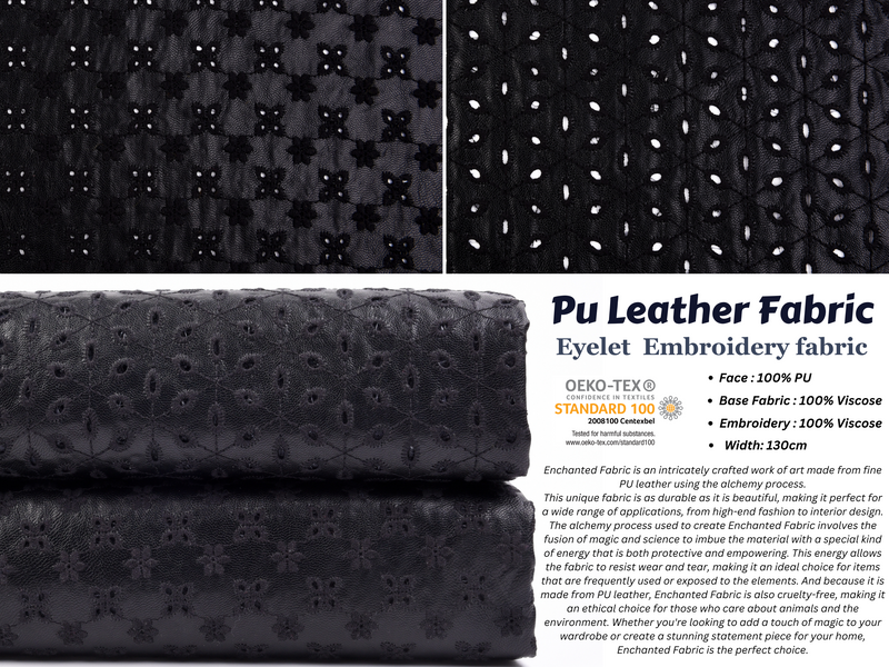 PU Leather Eyelet  Embroidery fabric