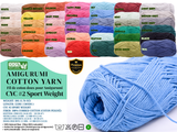 Amigurumi Cotton Yarn CYC 2 Sport Weight – 100% Combed Cotton Yarn - G.k Fashion Fabrics