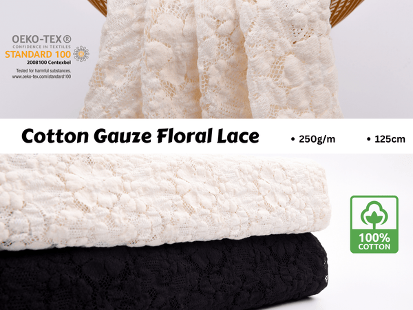 Anemone Cotton Gauze Lace Fabric - G.k Fashion Fabrics Lace fabric