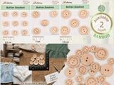 Bamboo Handmade Engraved Buttons – “Handmade with Love” - 23 - G.k Fashion Fabrics