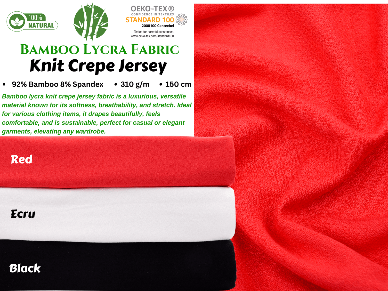 Bamboo Lycra Knit Crepe Jersey Fabric – G.k Fashion Fabrics