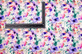 Bamboo Viscose Blend Stretch Woven Fabric – Artistic Abstract Wildflower Print- 7068/8869 - G.k Fashion Fabrics