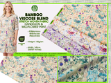 Bamboo Viscose Blend Stretch Woven Fabric – Dandelion & Wildflower Print- 7068/9575 - G.k Fashion Fabrics