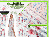 Bamboo Viscose Blend Stretch Woven Fabric – Watercolour Eucalyptus Print 7068/1444 - G.k Fashion Fabrics