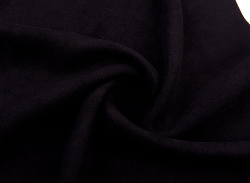 Black Melton Double Sided Brush Fabric, Black woolen Fabric, Wool Blended Material, Coat making Fabric, Fall Winter Textiles - G.k Fashion Fabrics