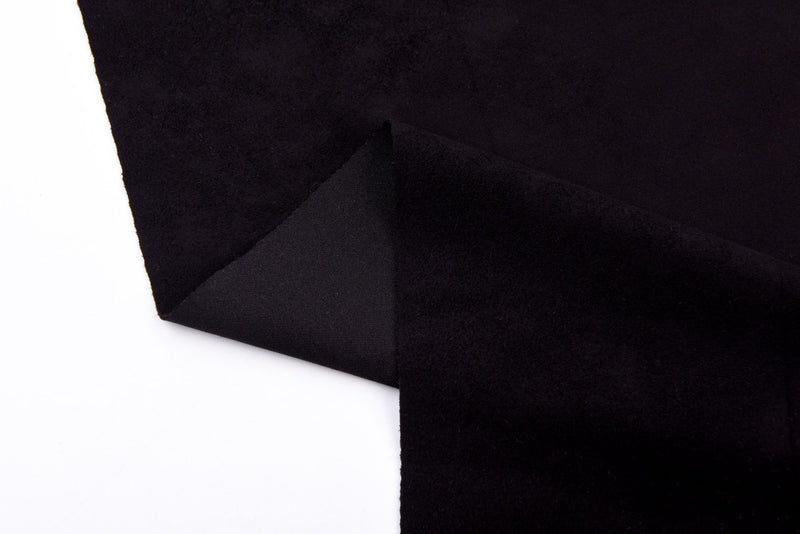 Black Melton Double Sided Brush Fabric, Black woolen Fabric, Wool Blended Material, Coat making Fabric, Fall Winter Textiles - G.k Fashion Fabrics