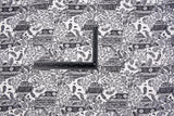 Black/White Paisley Chiffon Georgette Digital Print Fabric - #202 - G.k Fashion Fabrics