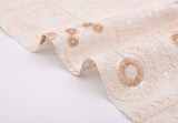 Blossom Mosaic Linen Cotton Sequin Embroidered Fabric – Artisan Floral Embroidery Natural Fabric - G.k Fashion Fabrics