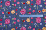 Chambray Denim Floral Crewel Embroidery Fabric - G.k Fashion Fabrics