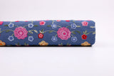 Chambray Denim Floral Crewel Embroidery Fabric - G.k Fashion Fabrics