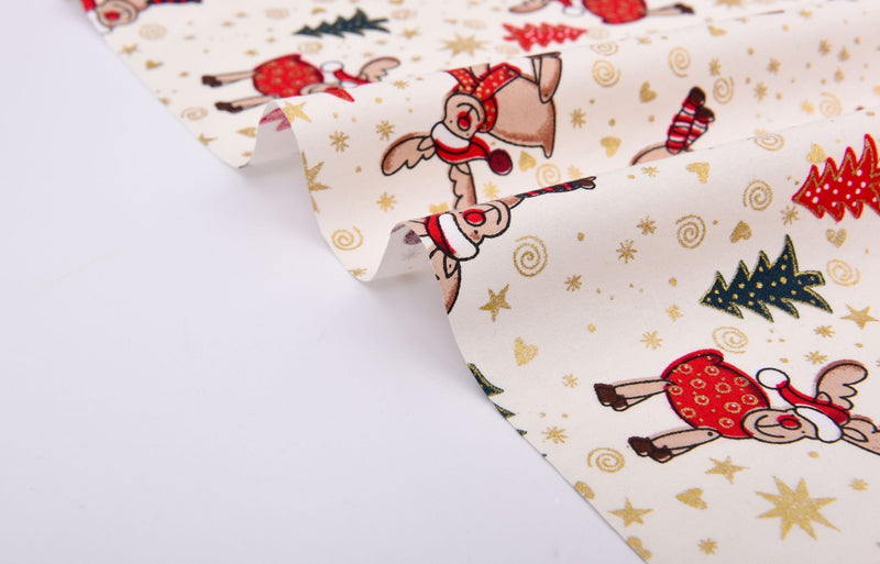 Christmas 100% Cotton Metallic Prints - G.k Fashion Fabrics