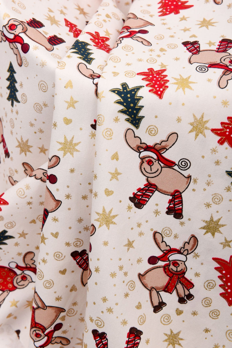 Christmas 100% Cotton Metallic Prints - G.k Fashion Fabrics