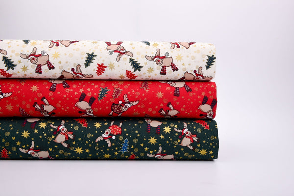 Christmas 100% Cotton Metallic Prints - G.k Fashion Fabrics