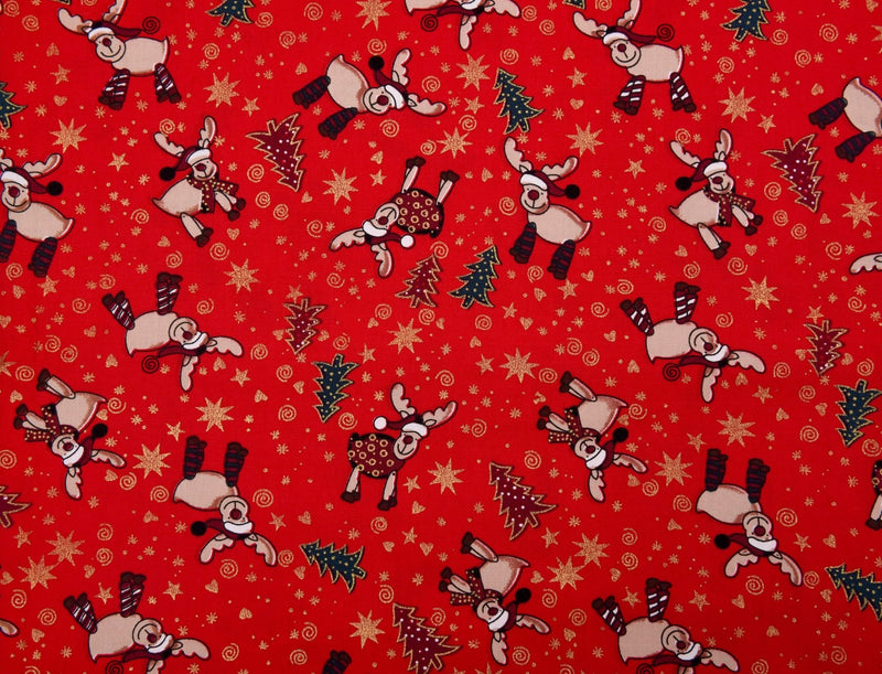 Christmas 100% Cotton Metallic Prints - G.k Fashion Fabrics