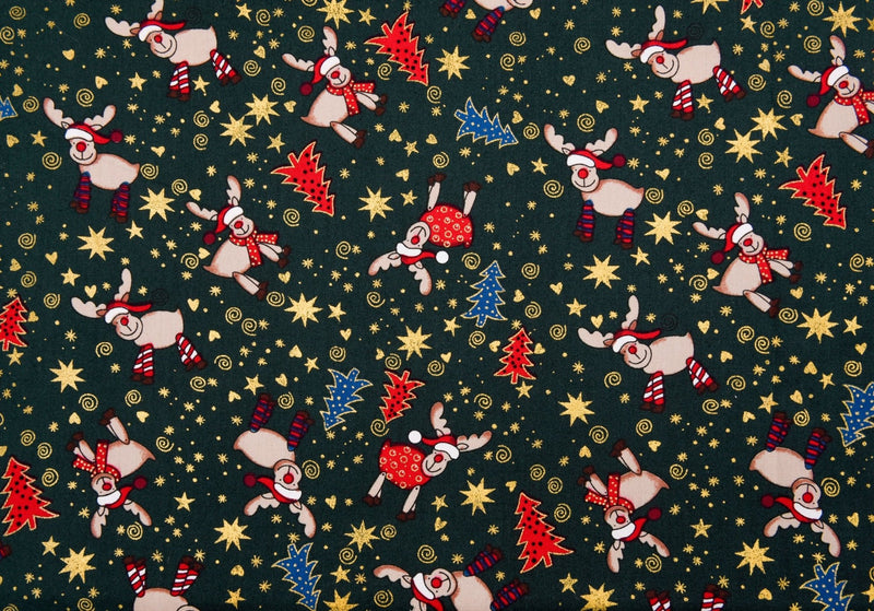 Christmas 100% Cotton Metallic Prints - G.k Fashion Fabrics