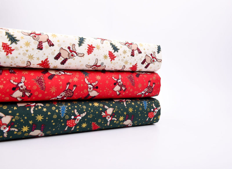 Christmas 100% Cotton Metallic Prints - G.k Fashion Fabrics