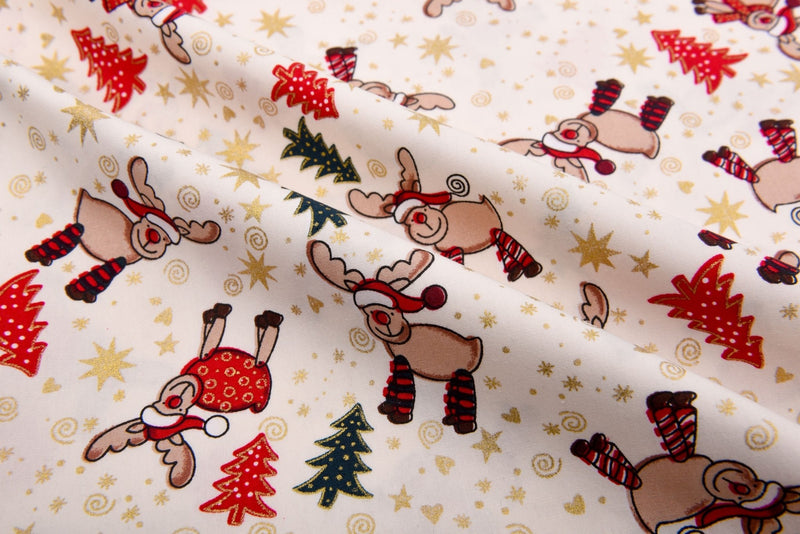 Christmas 100% Cotton Metallic Prints - G.k Fashion Fabrics