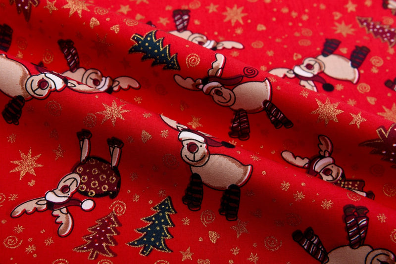 Christmas 100% Cotton Metallic Prints - G.k Fashion Fabrics