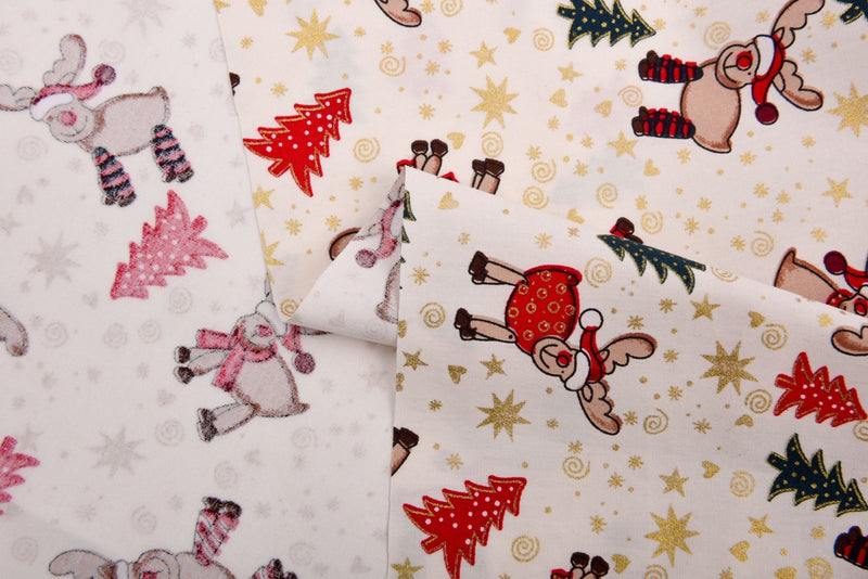 Christmas 100% Cotton Metallic Prints - G.k Fashion Fabrics