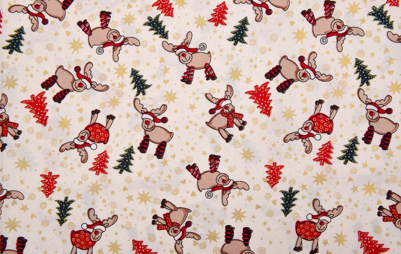 Christmas 100% Cotton Metallic Prints - G.k Fashion Fabrics