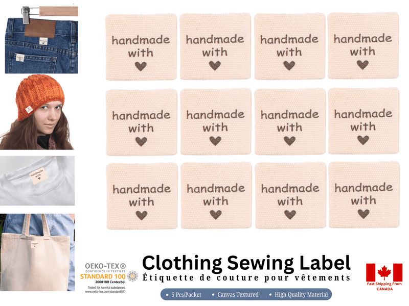 Clothing Sewing Label "handmade with ♥" - G.k Fashion Fabrics