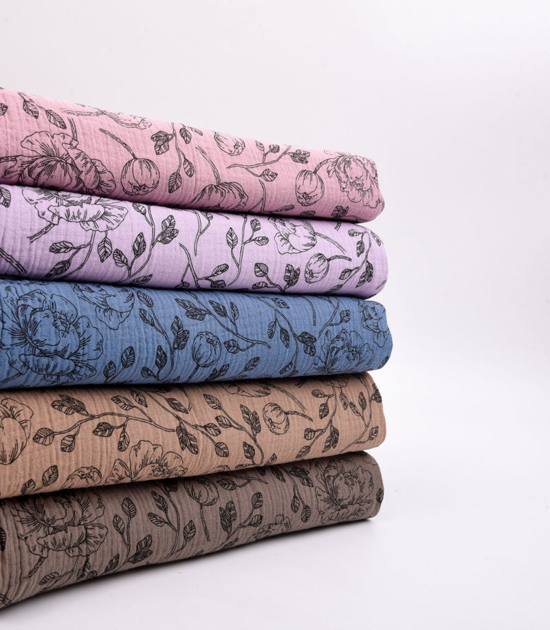 Cotton Double Gauze Vintage Floral Print - G.k Fashion Fabrics
