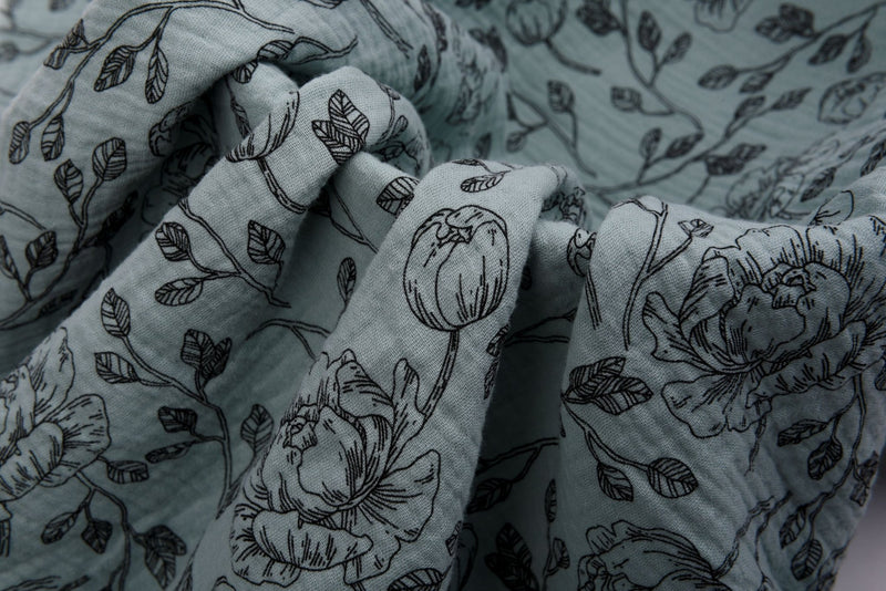 Cotton Double Gauze Vintage Floral Print - G.k Fashion Fabrics