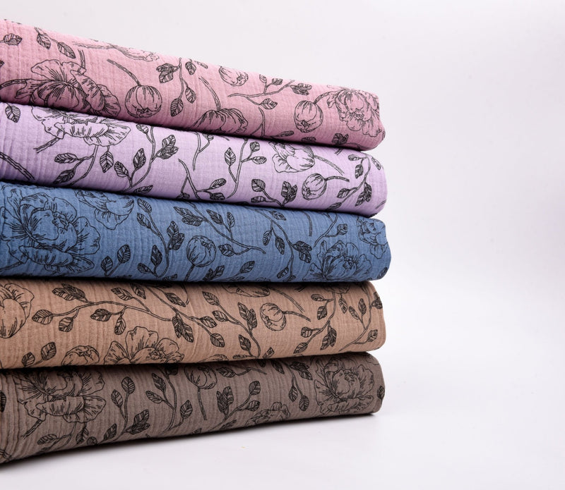 Cotton Double Gauze Vintage Floral Print - G.k Fashion Fabrics