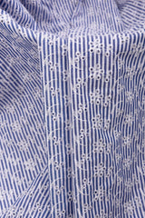 Cotton Lawn Stripe Eyelet Embroidery Fabric - 8020 - G.k Fashion Fabrics