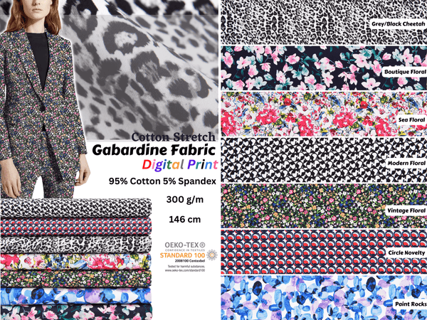 Cotton Stretch Print Fabric - G.k Fashion Fabrics satin