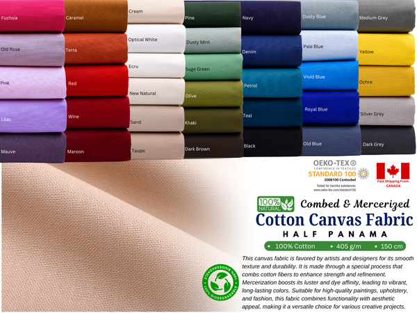 100% Cotton Canvas Combed & Mercerized  Fabric