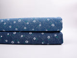 Daisy & Stem Print - Washed Cotton Denim Chambray Fabric-20996 - G.k Fashion Fabrics